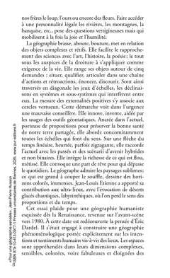 Pour une géographie sensible