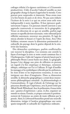 Pour une géographie sensible
