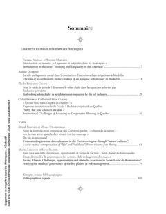 Logement et inégalités dans les Amériques