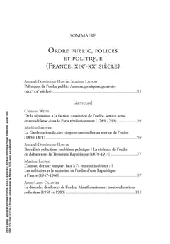 Ordre public, polices et politique (France, XIXe-XXe siècle)