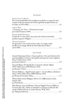 Ordre public, polices et politique (France, XIXe-XXe siècle)