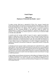 Regards franco-bresiliens sur l'evolution du droit des obligations