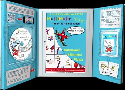 MultiMalin - Coffret Tables de Multiplication (Livret + DVD + Jeu de Cartes) - Apprendre les Tables de Multiplication avec plaisir - Mémorisation Ludique et Durable | CE1, CE2, CM1, CM2 et +
