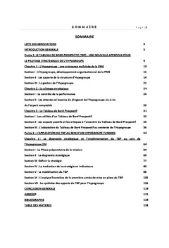 L'application du TBP au pilotage stratégique de l'Hypogroupe