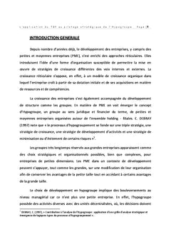 L'application du TBP au pilotage stratégique de l'Hypogroupe