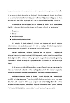 L'application du TBP au pilotage stratégique de l'Hypogroupe