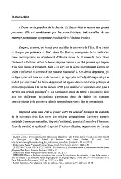 La puissance russe dans la période post-Guerre froide