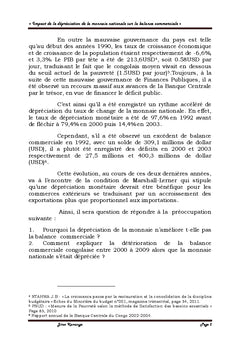 Impact de la dépréciation de la monnaie sur la balance commerciale