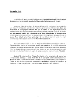 Le syndrome de la jonction pyélo-urétérale chez l'enfant