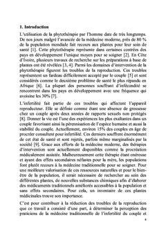 Plantes médicinales utilisées dans le traitement de l'infertilité