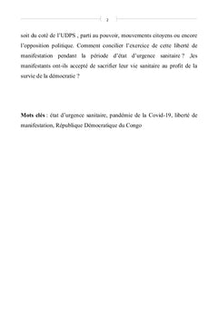 La liberté de manifestation a l'épreuve de l'état d'urgence sanitaire