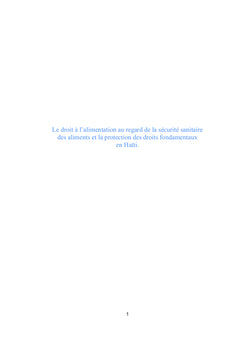 Le droit à l'alimentation