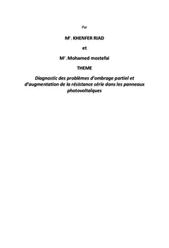 Diagnostic Des Panneaux Solaires. Une approche Pratique