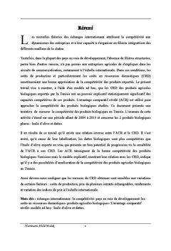 Essai de mesure de la compétitivité des produits agricoles biologiques