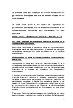 La notion du gouvernement d'entreprise au Maroc
