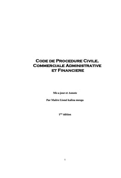 Code de Procédure Civile Commerciale et Financière annoté