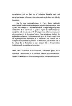 L'évaluation du rendement de la formation de la main-d'oeuvre - Tome 2