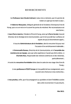 Mecenat et Marque : Dialectique d'une utilite socio-economique