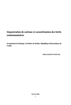 Séquestration de carbone et caractérisation des forêts communautaires