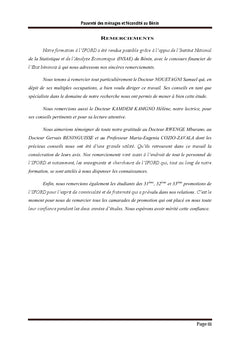 Pauvrete des menages et fecondite au BENIN