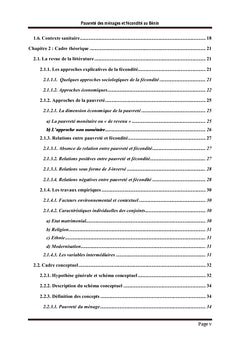 Pauvrete des menages et fecondite au BENIN