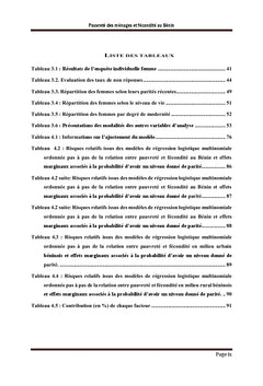 Pauvrete des menages et fecondite au BENIN