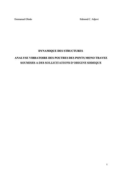 Dynamique des structures