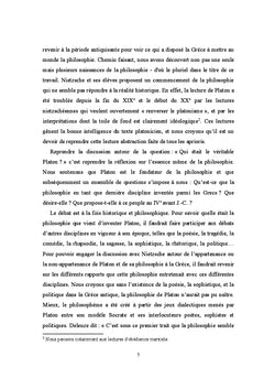 Les naissances de la philosophie de Platon