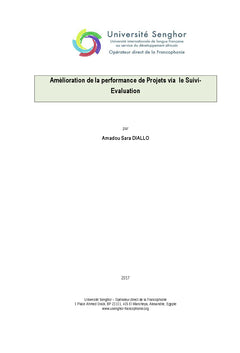 Amélioration de la performance de Projets via le Suivi-Evaluation