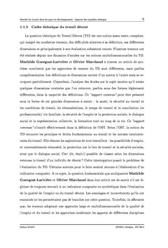 Marche du travail dans les PeD: Apports des enquetes menages