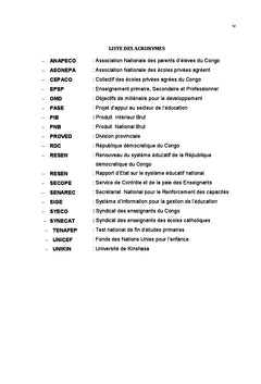 Analyse des couts et financement de l'éducation primaire en RDC