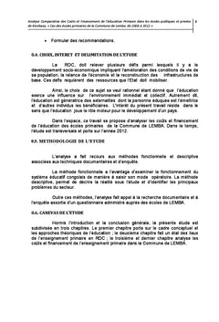 Analyse des couts et financement de l'éducation primaire en RDC