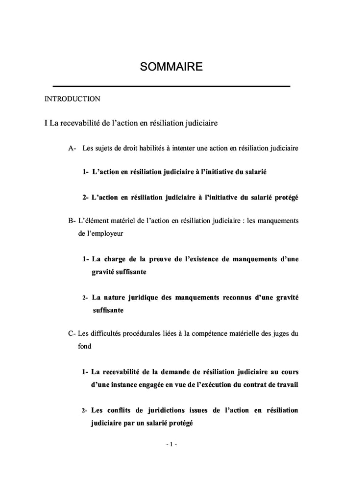 La résiliation judiciaire ou l'altération du lien de subordination