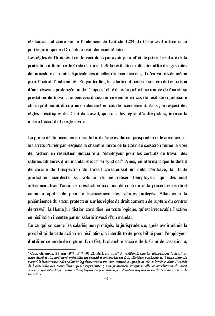 La résiliation judiciaire ou l'altération du lien de subordination