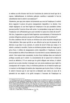 La résiliation judiciaire ou l'altération du lien de subordination