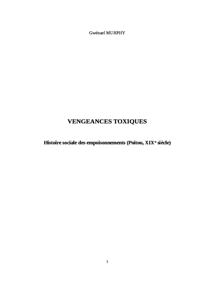 Vengeances toxiques