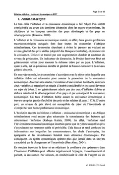 Relation entre inflation et croissance économique
