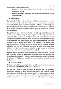 Relation entre inflation et croissance économique