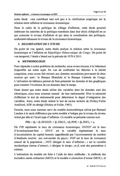 Relation entre inflation et croissance économique