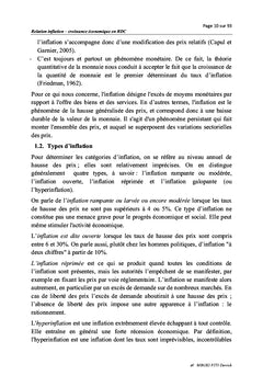 Relation entre inflation et croissance économique