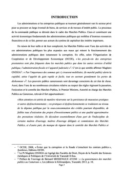 Reforme des marches publics camerounais et performance du systeme