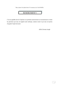 Mise en place d'une plate forme de e-commerce avec l'outil Webdev
