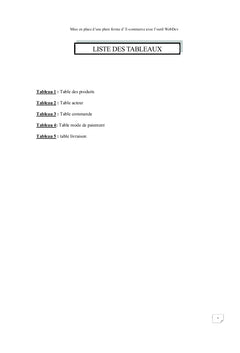 Mise en place d'une plate forme de e-commerce avec l'outil Webdev