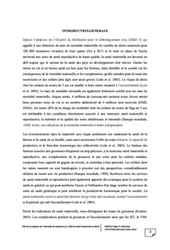 Intervalle de naissances et etat de sante maternelle au BENIN