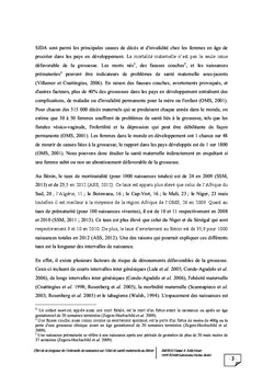 Intervalle de naissances et etat de sante maternelle au BENIN