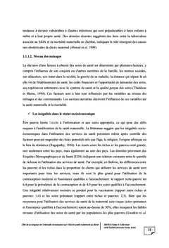 Intervalle de naissances et etat de sante maternelle au BENIN