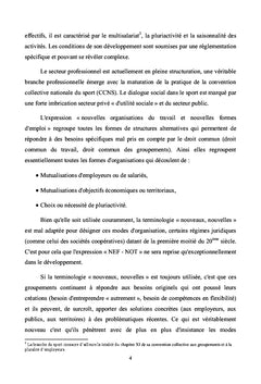 Nouvelles formes d'emploi et d'organisation du travail dans le sport