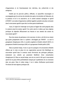 Nouvelles formes d'emploi et d'organisation du travail dans le sport