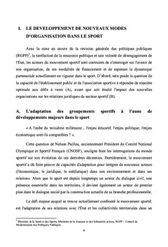 Nouvelles formes d'emploi et d'organisation du travail dans le sport