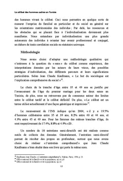 Le celibat des hommes cadres en Tunisie